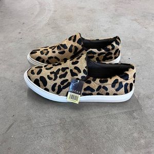 Roper animal print calf hide slip on platform shoes sneakers